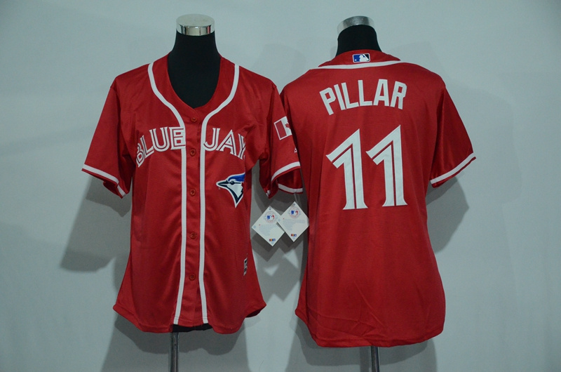 Womens 2017 MLB Toronto Blue Jays #11 Pillar Red Jerseys